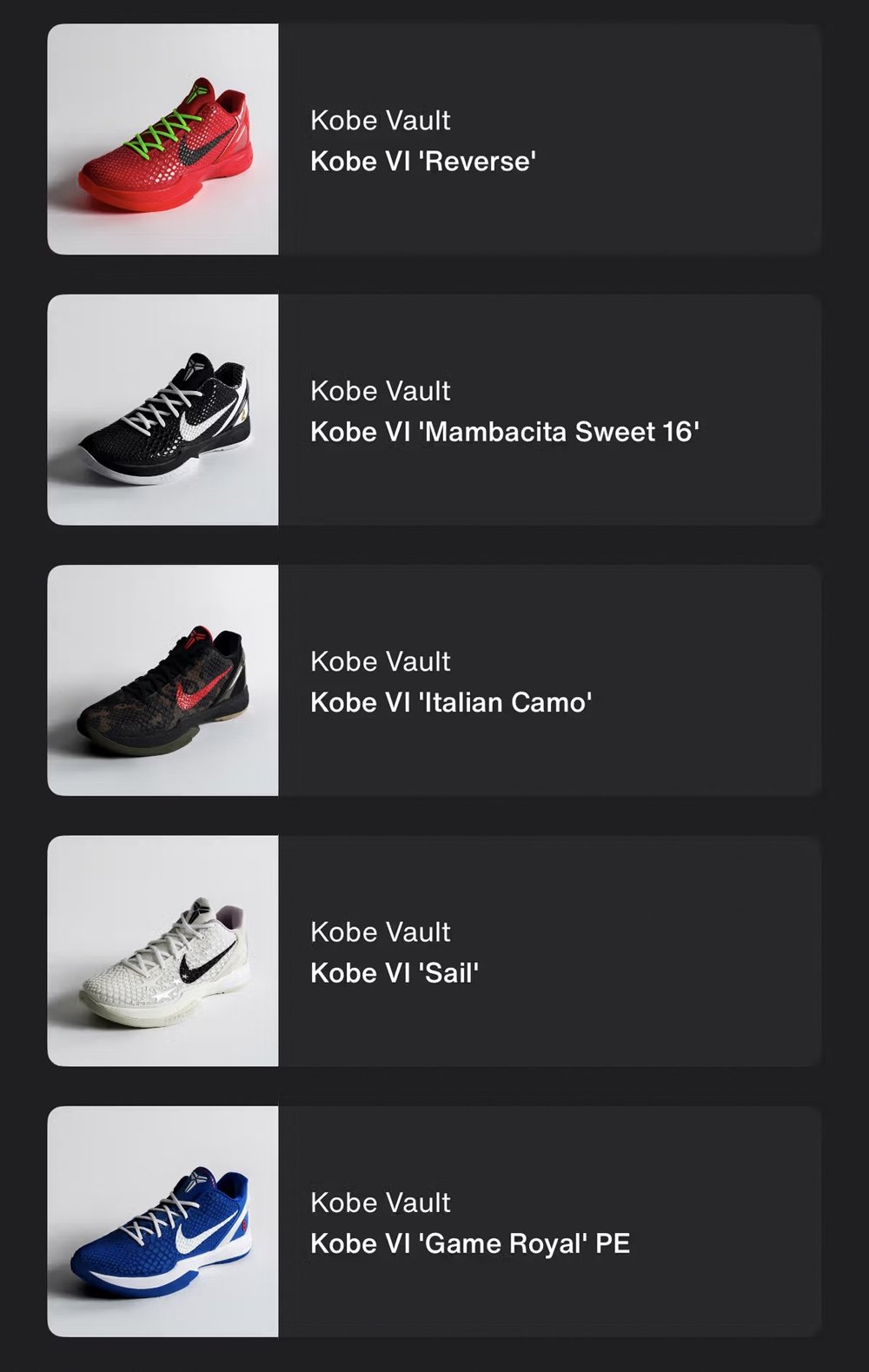 Nike SNKRS「Kobe Vault」數位金庫正式上線,收納 Kobe 全系列鞋款帥度爆表!